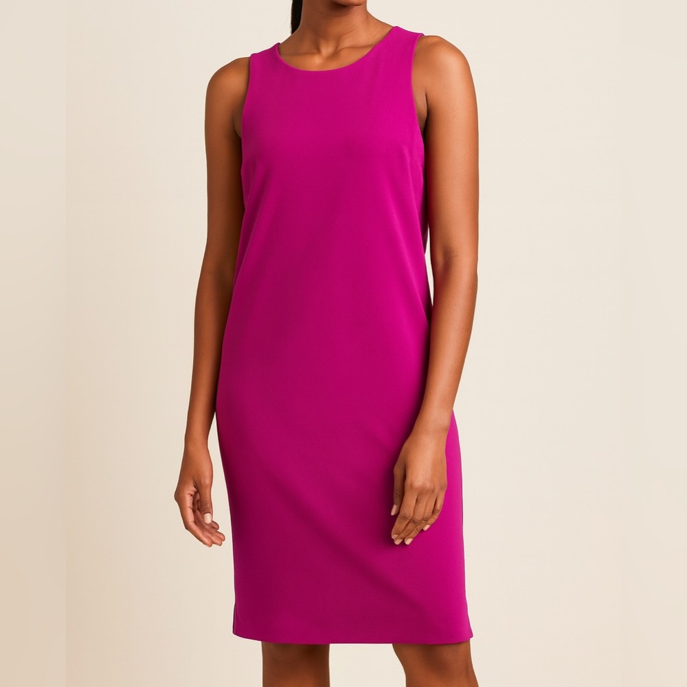 Vince Camuto Magenta Sleeveless Sheath Dress Size Large– Elegant